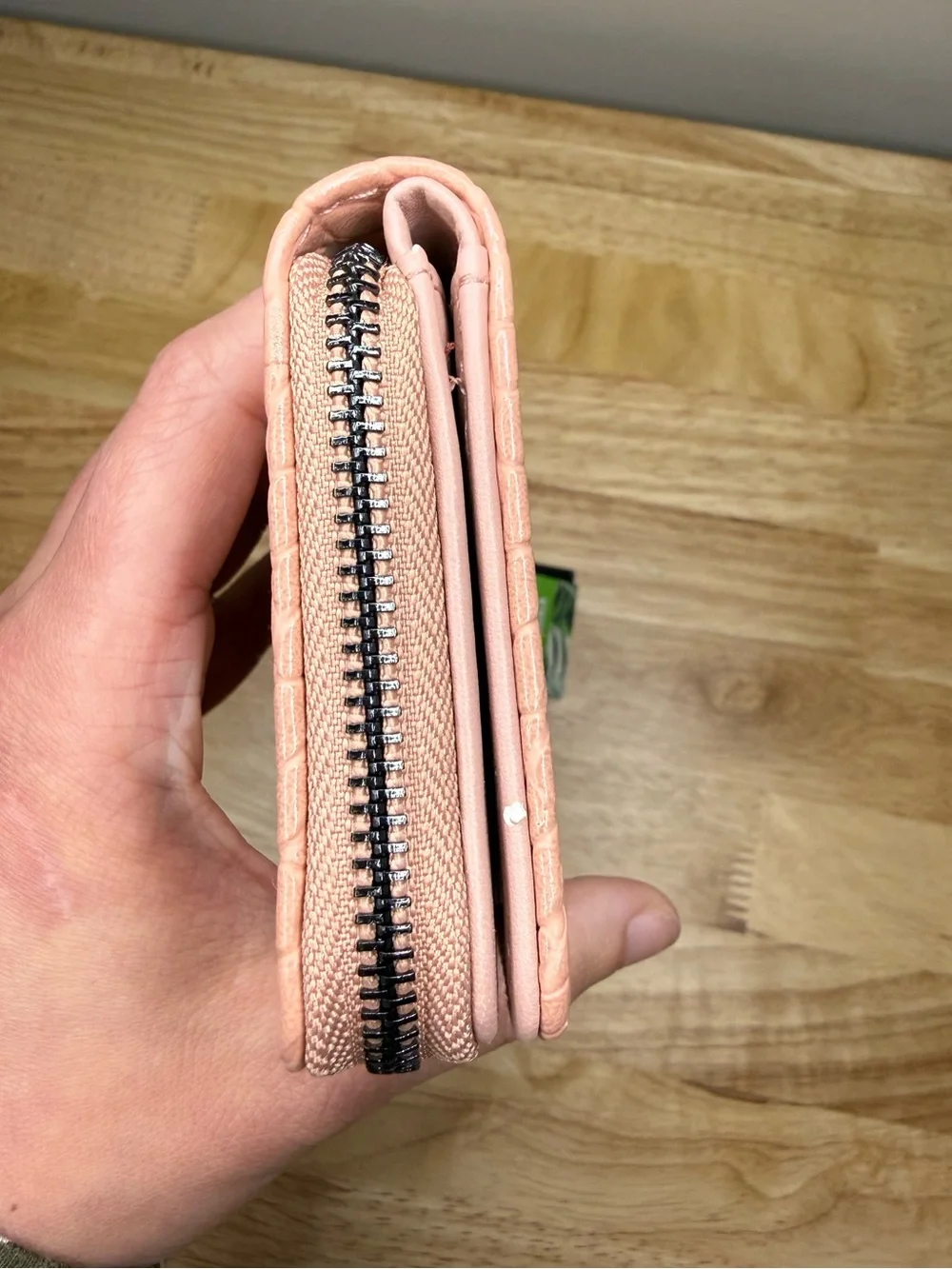 Badgley Mischka Croco Coin Purse Wallet Blush Pink Vegan Leather NWT $39